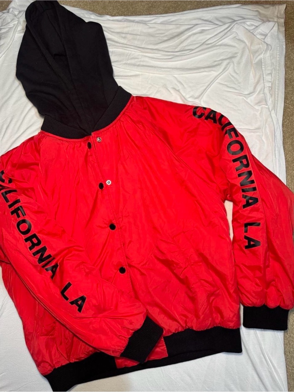 Forever 21 Black Jacket with Bright Red Lining